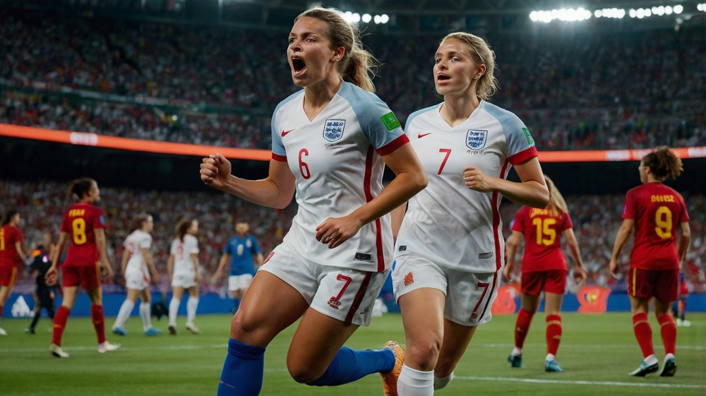 Dynamic sports photography of a women soccer team.
